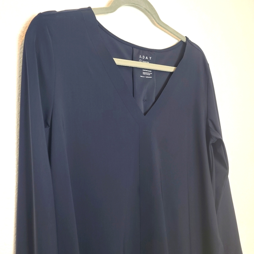 ADAY Something Tailored Shirt Top In Navy Blue - Picture 6 of 11